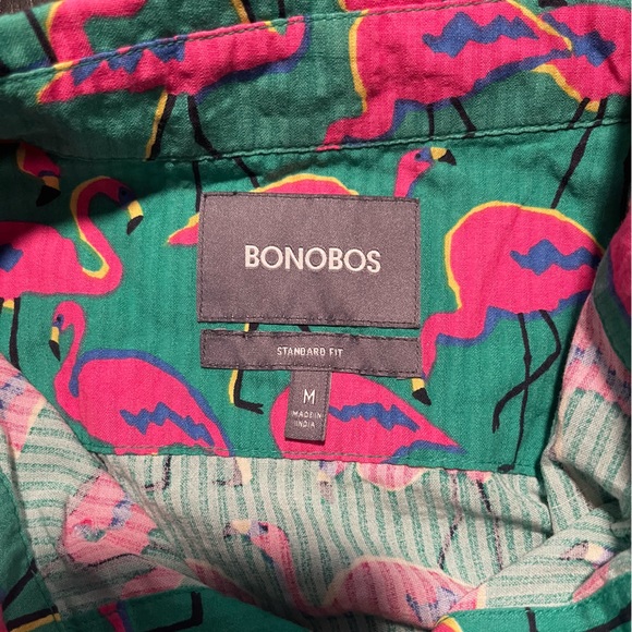 Bonobos Flamingo Summer Vacation Print Shirt size Medium - Picture 5 of 5